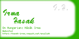 irma hasak business card